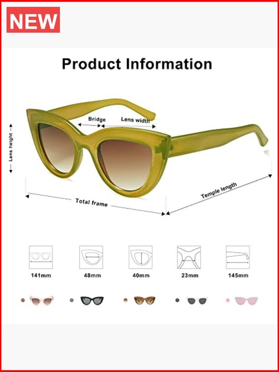 Vintage Cat Eye Sunglasses for Women UV400 Small Retro Frame